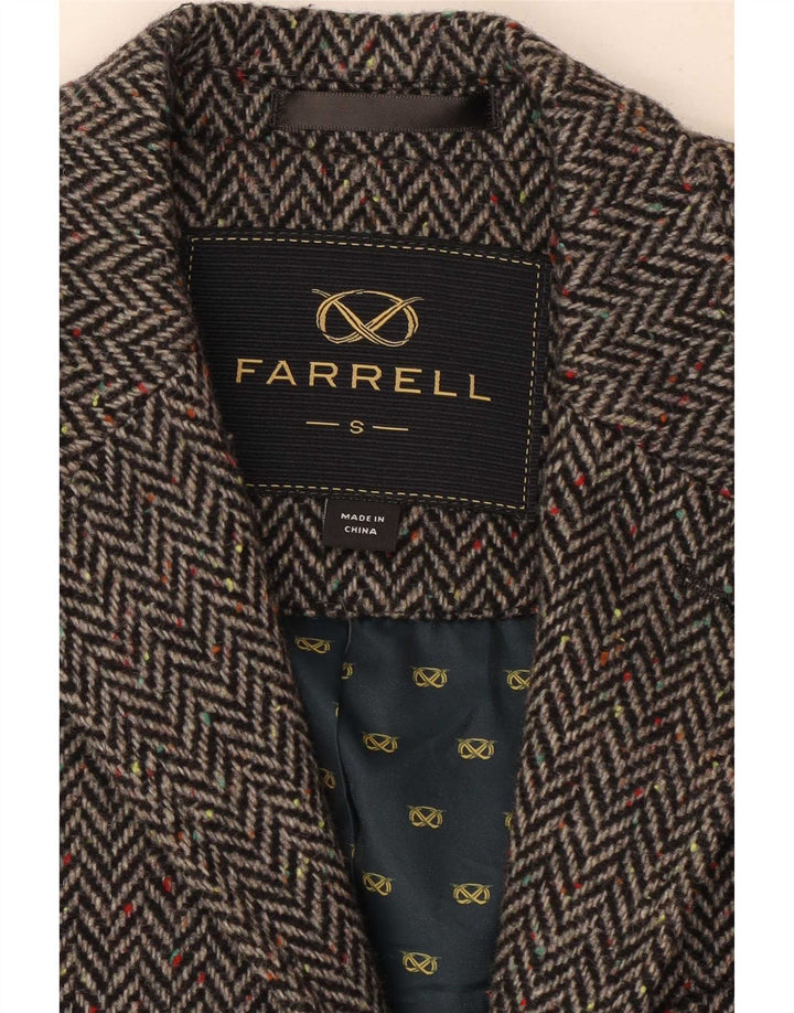 Farrell Chaqueta tipo blazer de 2 botones para hombre UK 36 Small Grey Herringbone Wool