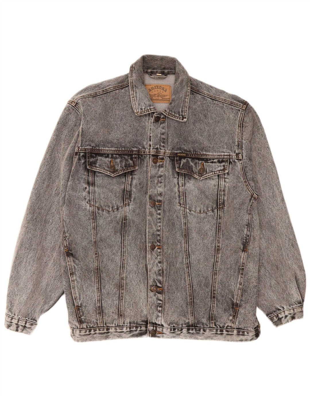 ARIZONA Mens Denim Jacket UK 40 Large Grey Cotton