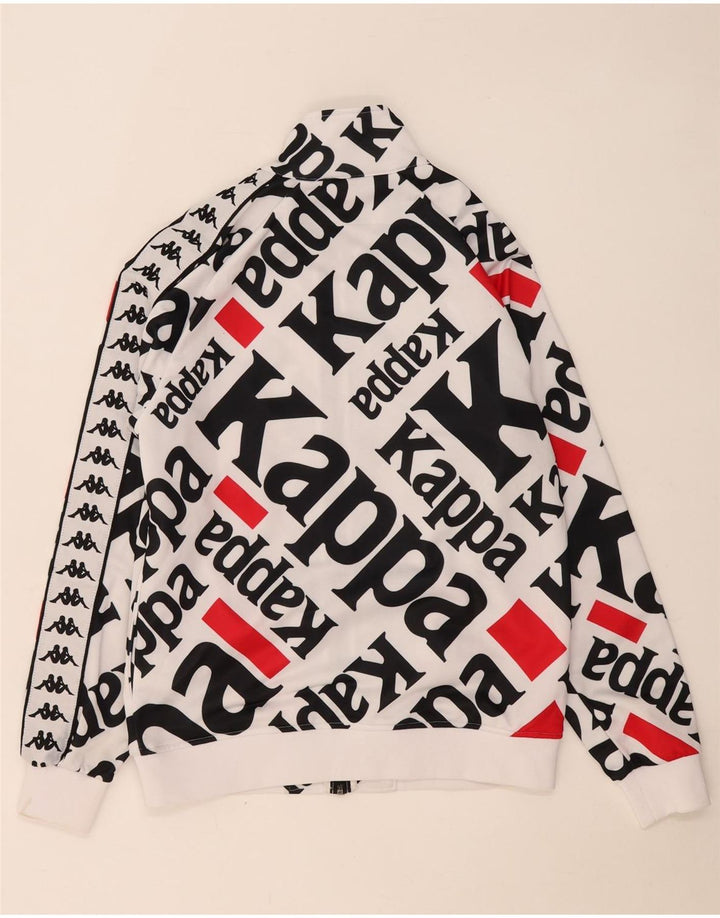 Kappa Mens Graphic Chándal Top Chaqueta Grande Poliéster Blanco