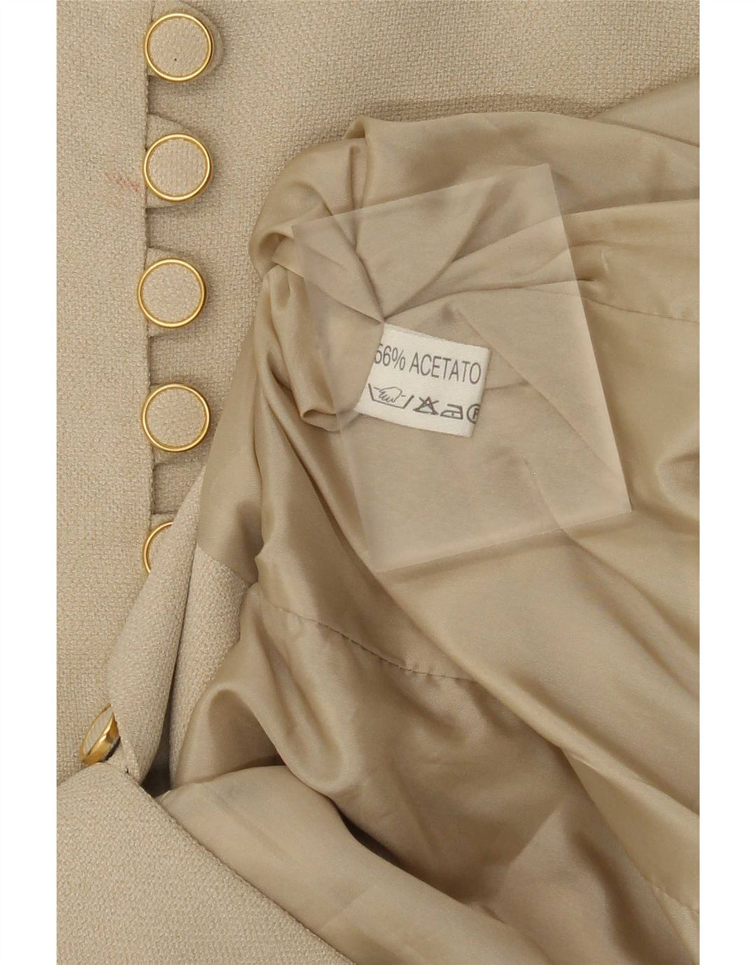 Chaqueta blazer gráfica vintage para mujer IT 42 Estampado animal beige medio