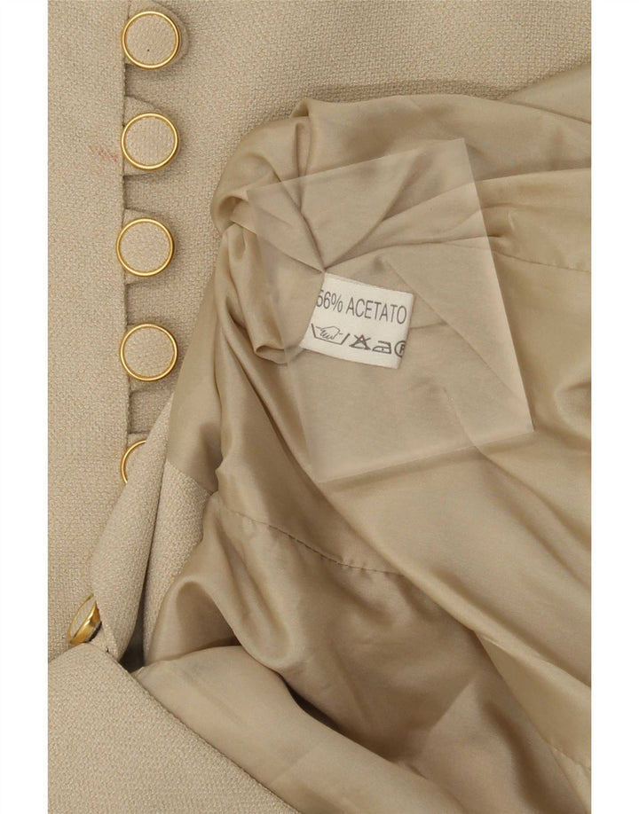 Chaqueta blazer gráfica vintage para mujer IT 42 Estampado animal beige medio