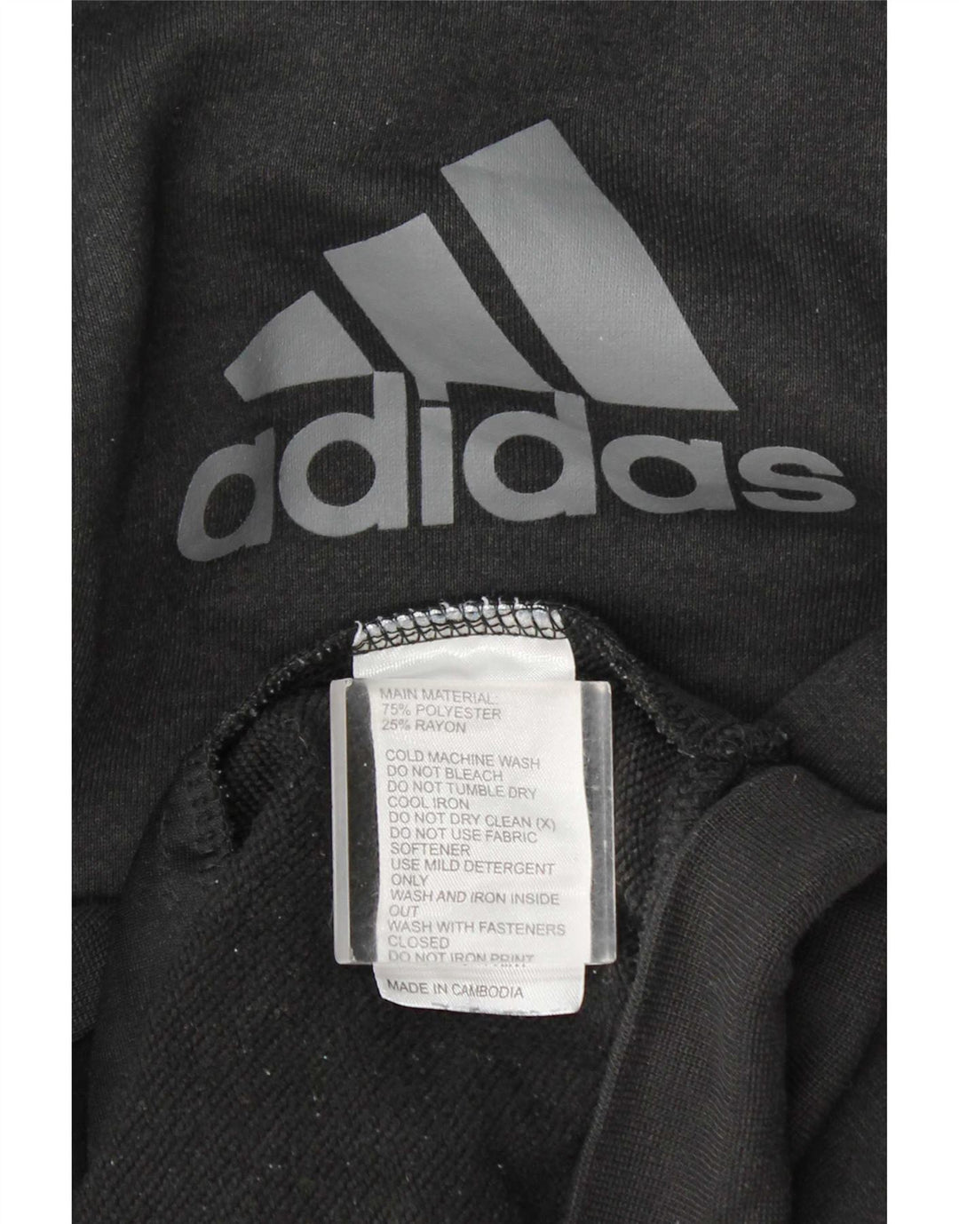 Adidas Sudadera con capucha y cremallera gráfica para hombre XL Poliéster gris