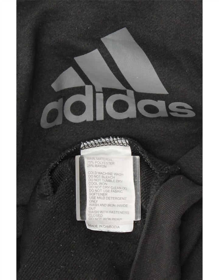 Adidas Sudadera con capucha y cremallera gráfica para hombre XL Poliéster gris