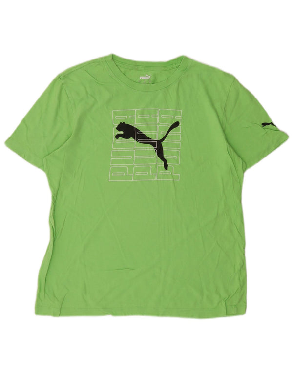 PUMA - Camiseta gráfica para mujer, talla 40, color verde medio