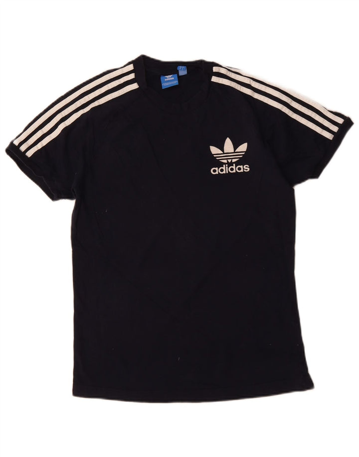 ADIDAS Camiseta gráfica para mujer Top UK 10 Small Azul marino Algodón
