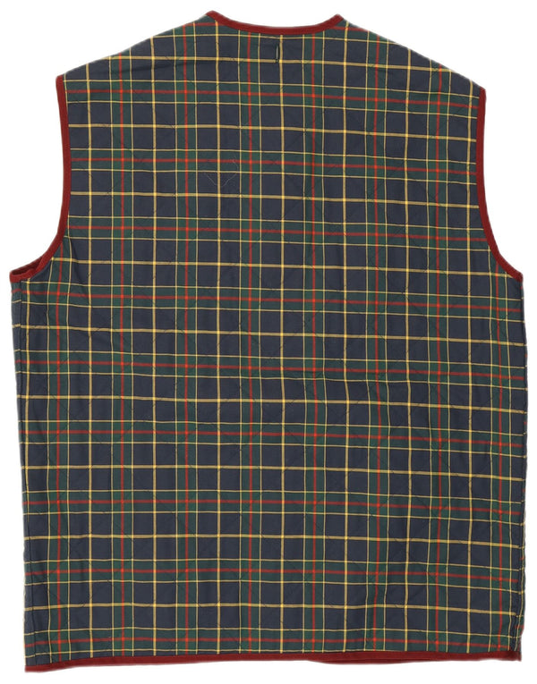 Belfe & Belfe Chaleco acolchado para hombre IT 50 Large Navy Blue Check