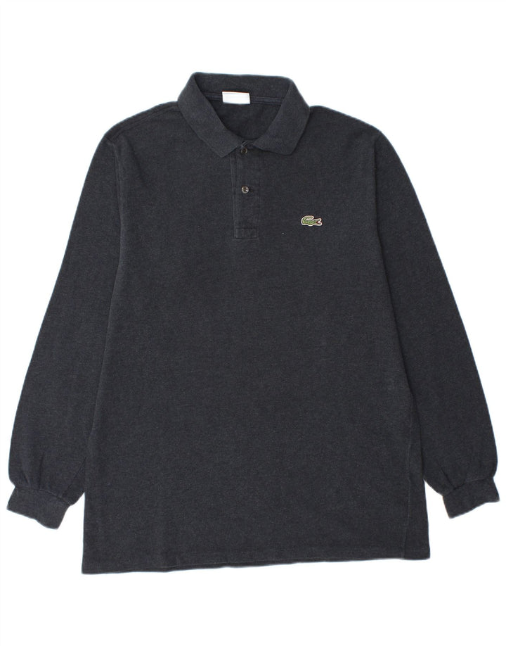 Lacoste Polo de manga larga para hombre talla 4 algodón gris medio