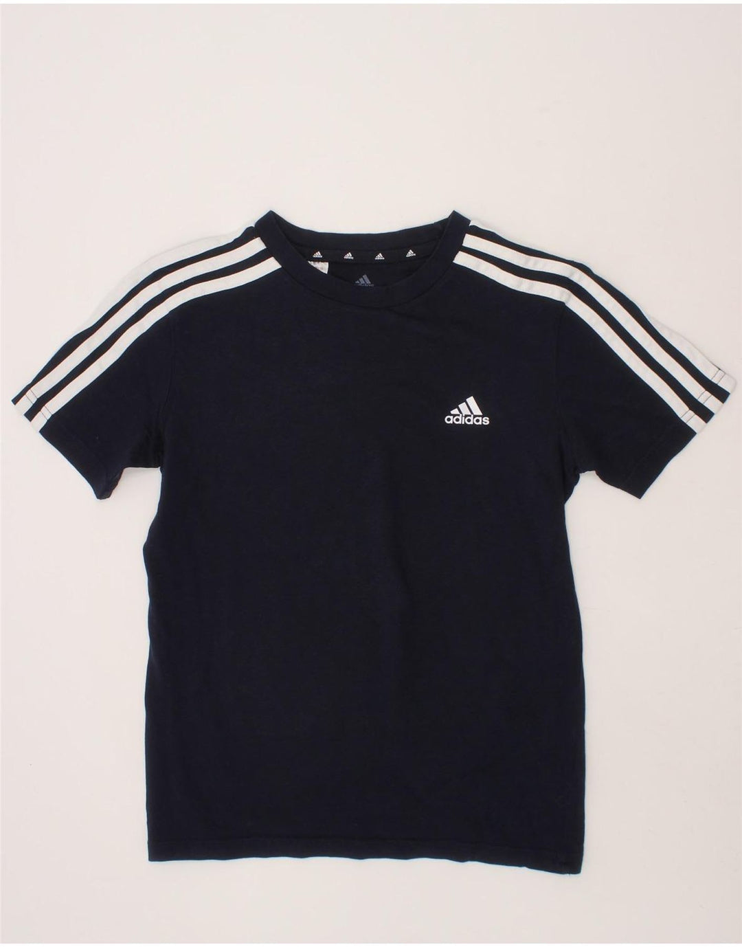 ADIDAS Boys T-Shirt Top 9-10 Years Navy Blue Vintage Adidas and Second-Hand Adidas from Messina Hembry 