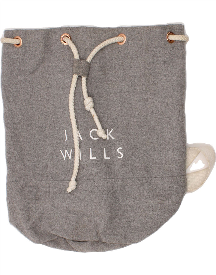 JACK WILLS Womens Graphic Backpack One Size Grey Polyester Vintage Jack Wills and Second-Hand Jack Wills from Messina Hembry 