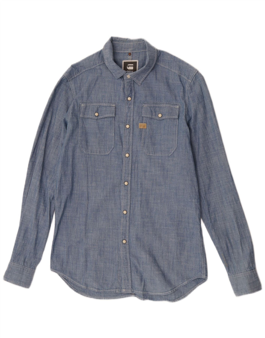 Camisa G-Star Hombre Algodón Azul Medio