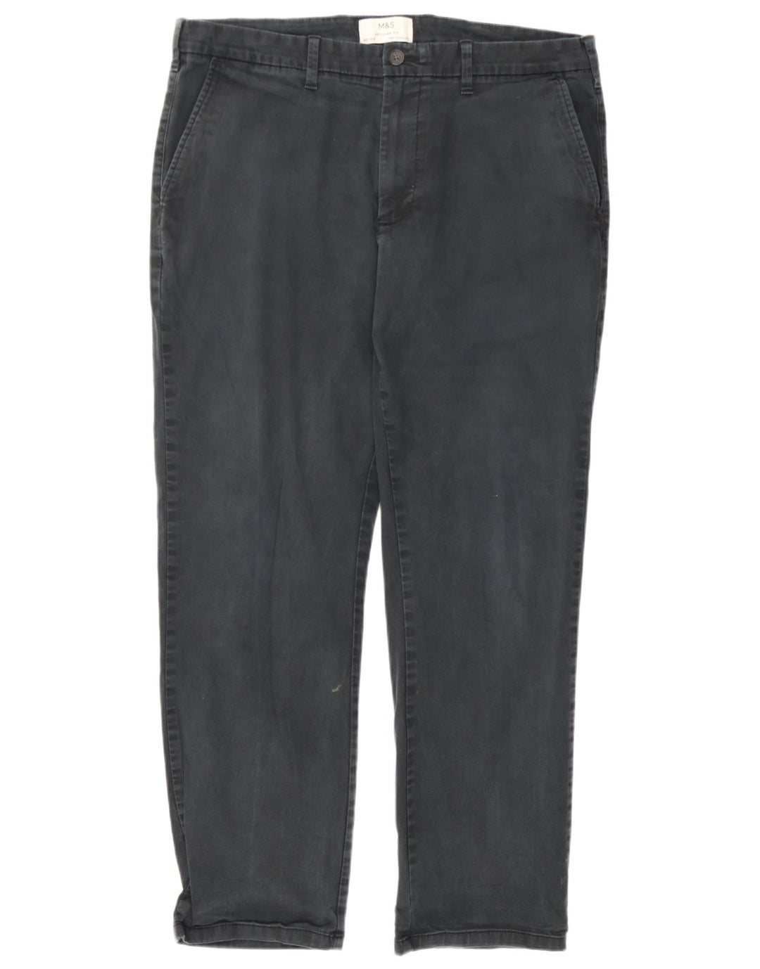 Marks & Spencer Pantalones chinos rectos de corte regular para hombre W36 L29 Gris