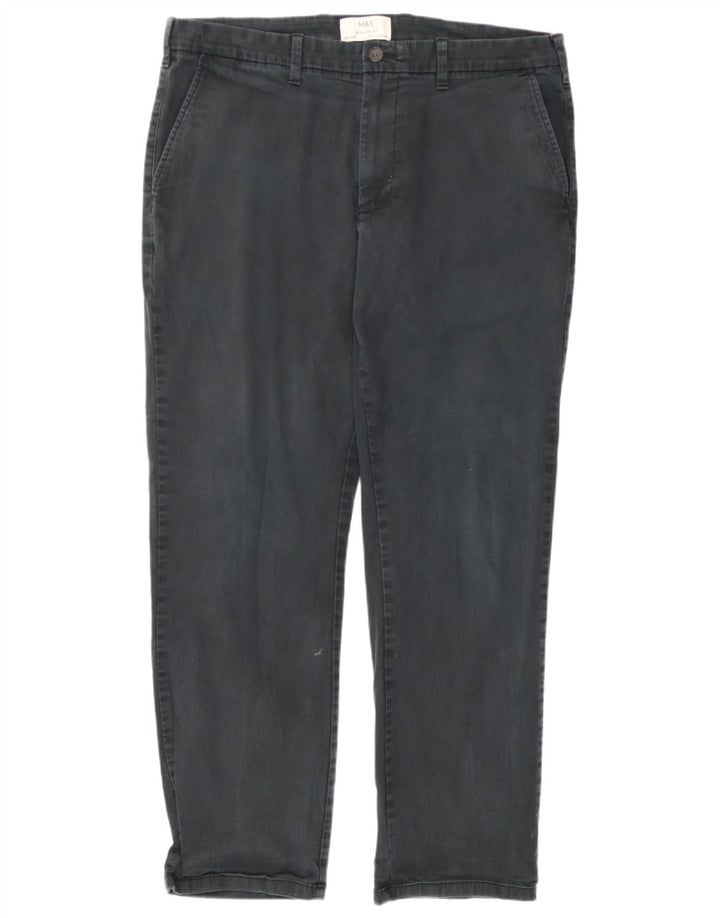 Marks & Spencer Pantalones chinos rectos de corte regular para hombre W36 L29 Gris