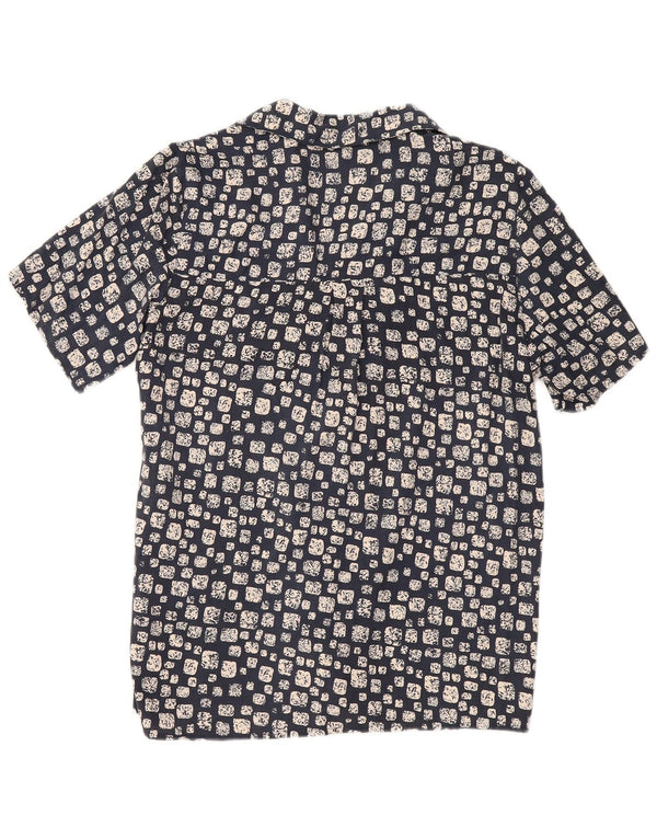 Clio Blusa de manga corta para mujer UK 46 Large Azul marino Geométrico