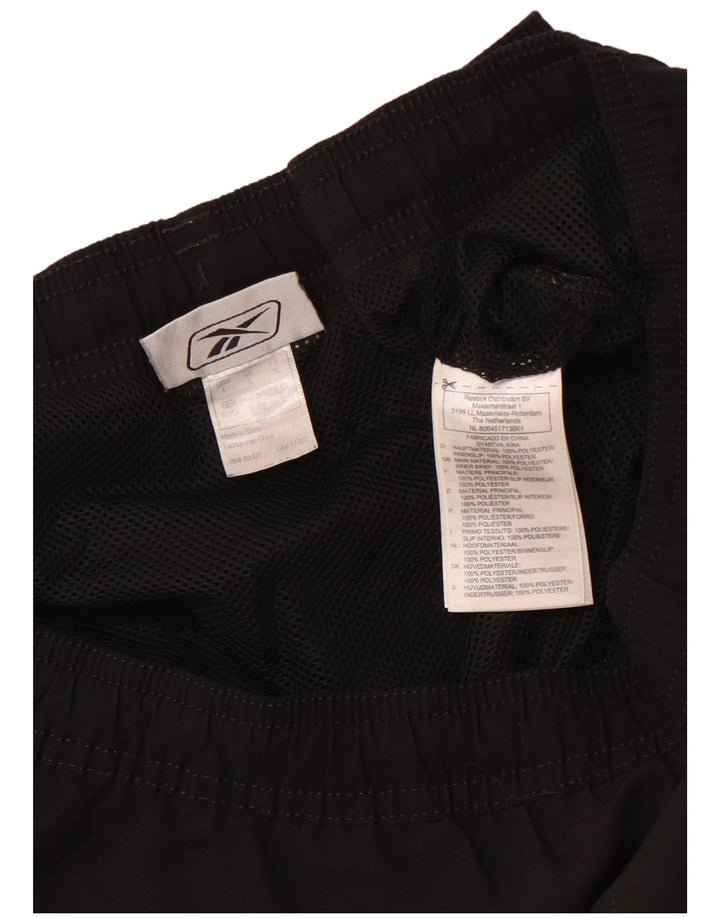 REEBOK Pantalones cortos deportivos gráficos para hombre Poliéster negro grande