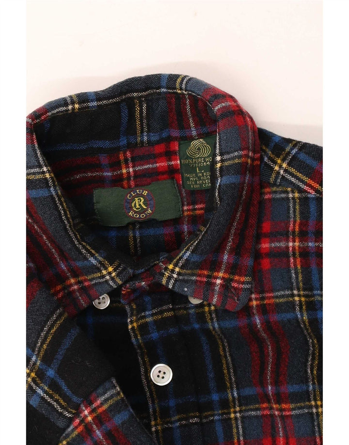 Camisa de franela para hombre Club Room Lana a cuadros multicolor grande