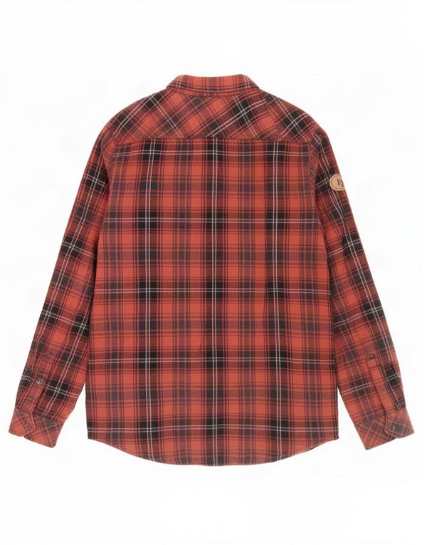Camisa de franela Volcom Hombre XL Orange Check