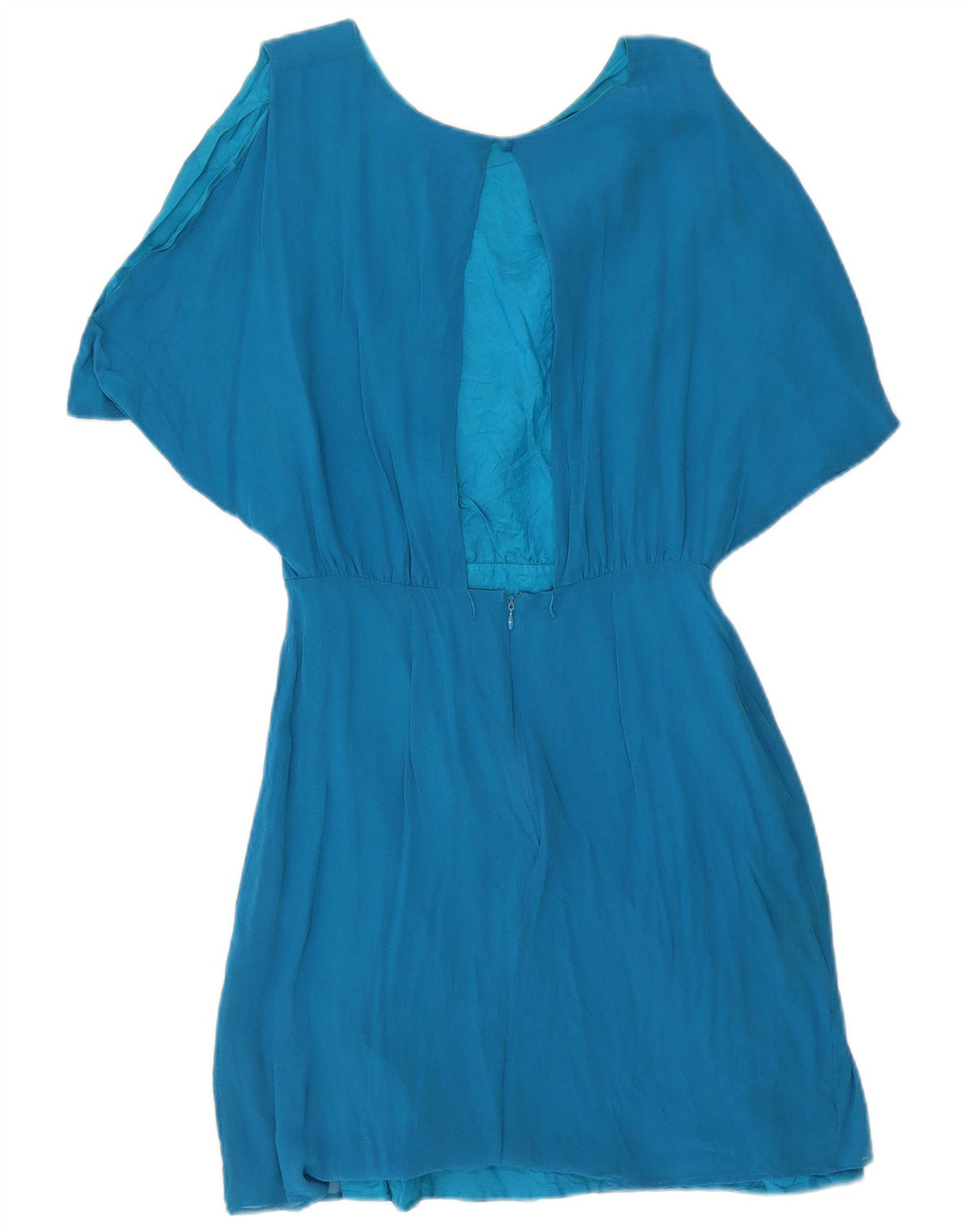 Stefanel Vestido de mujer de gran tamaño con hombros descubiertos, talla 8, color azul medio