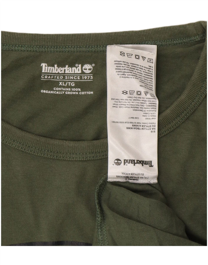 Timberland Camiseta Gráfica Hombre Top XL Algodón Verde