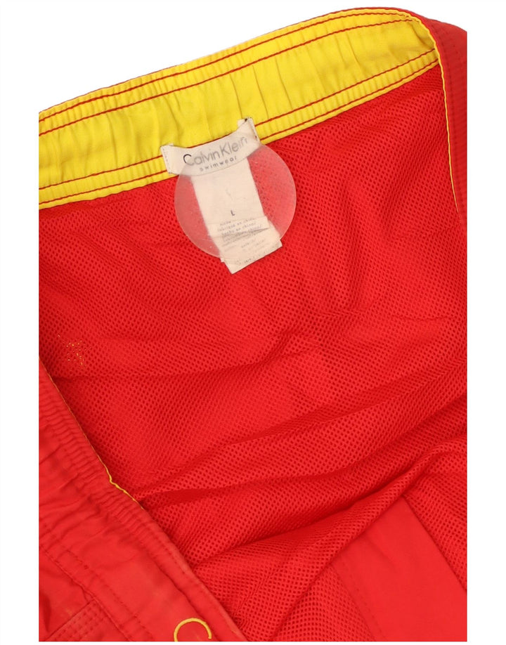 Calvin Klein Bañador con estampado gráfico para hombre Poliéster con bloques de color rojo grande