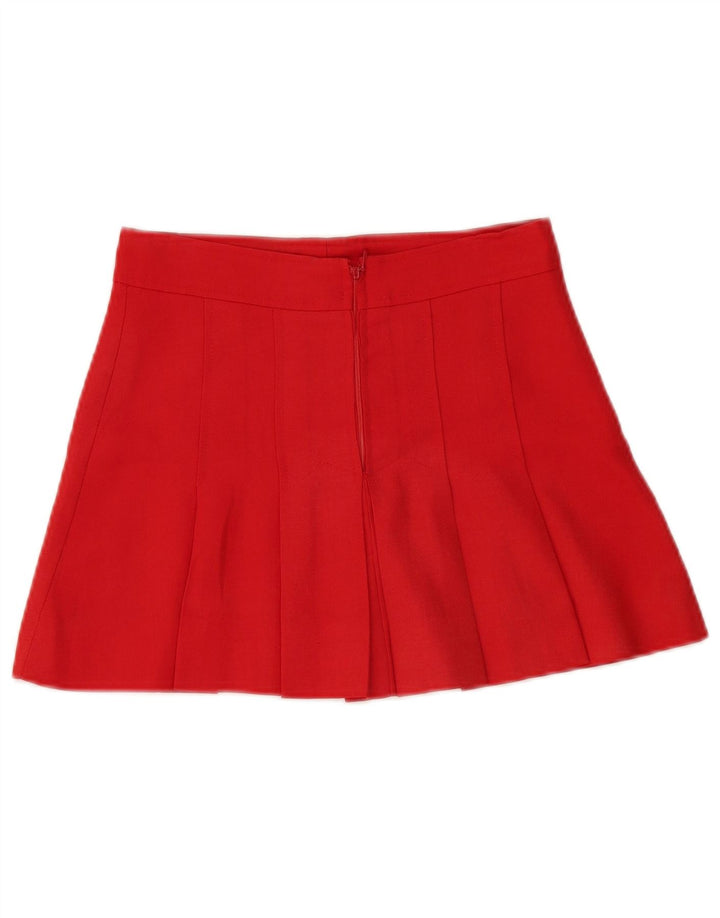 Vintage mujer mini falda de línea A W28 rojo medio