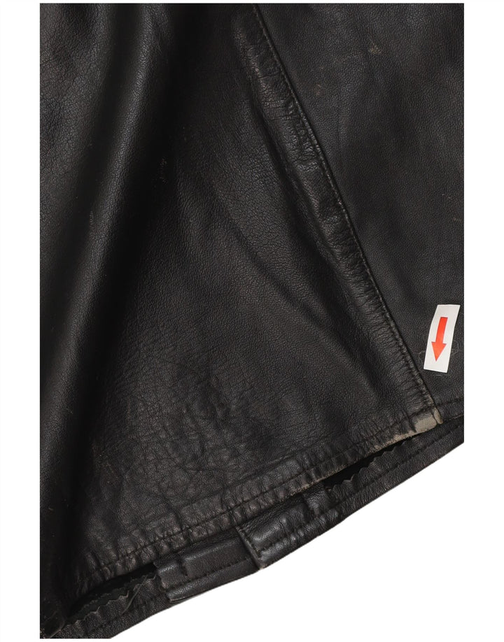 Vintage hombres chaqueta de cuero Reino Unido 38 medio negro