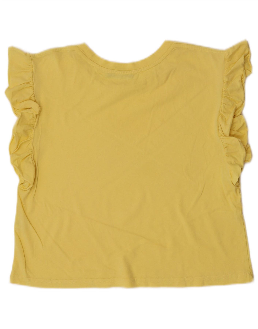 Zara Mujer Chaleco Top Reino Unido 10 Pequeño Algodón Amarillo