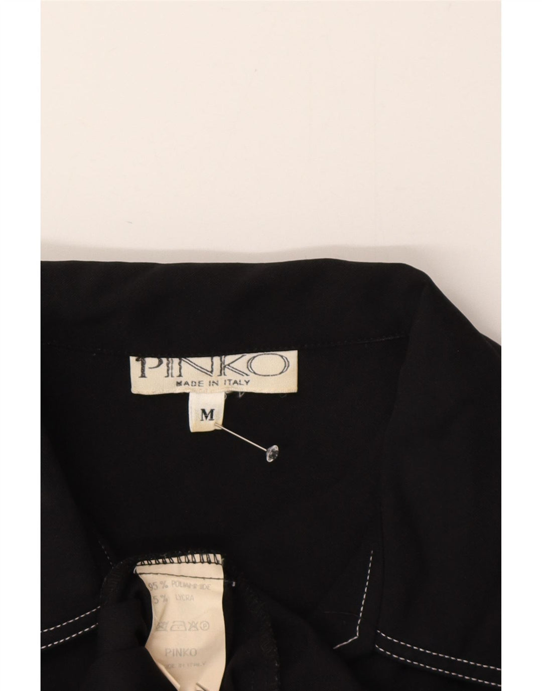 Pinko Vestido tubo de manga corta para mujer UK 42 Mediano Poliamida negra