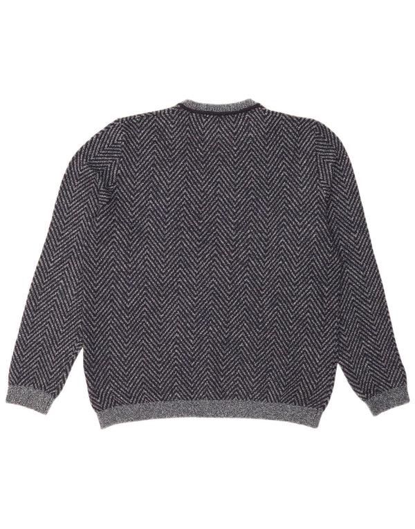 Ted Baker - Jersey de cuello redondo para hombre, talla 5 XL, algodón azul marino Chevron