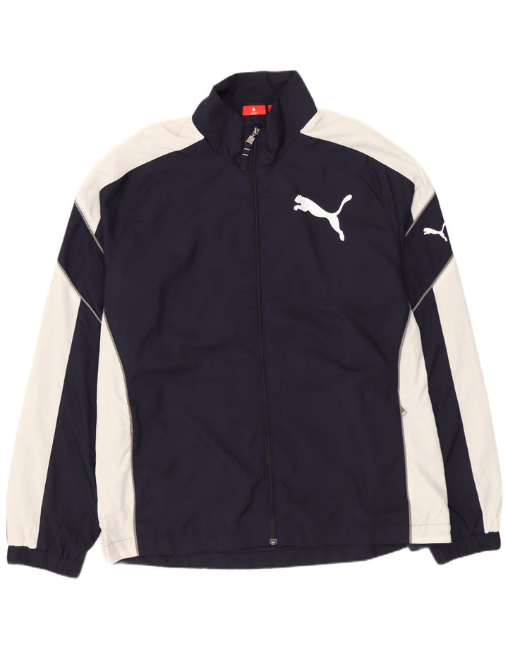 PUMA Chaqueta superior de chándal para hombre Poliéster con bloques de color azul marino grande