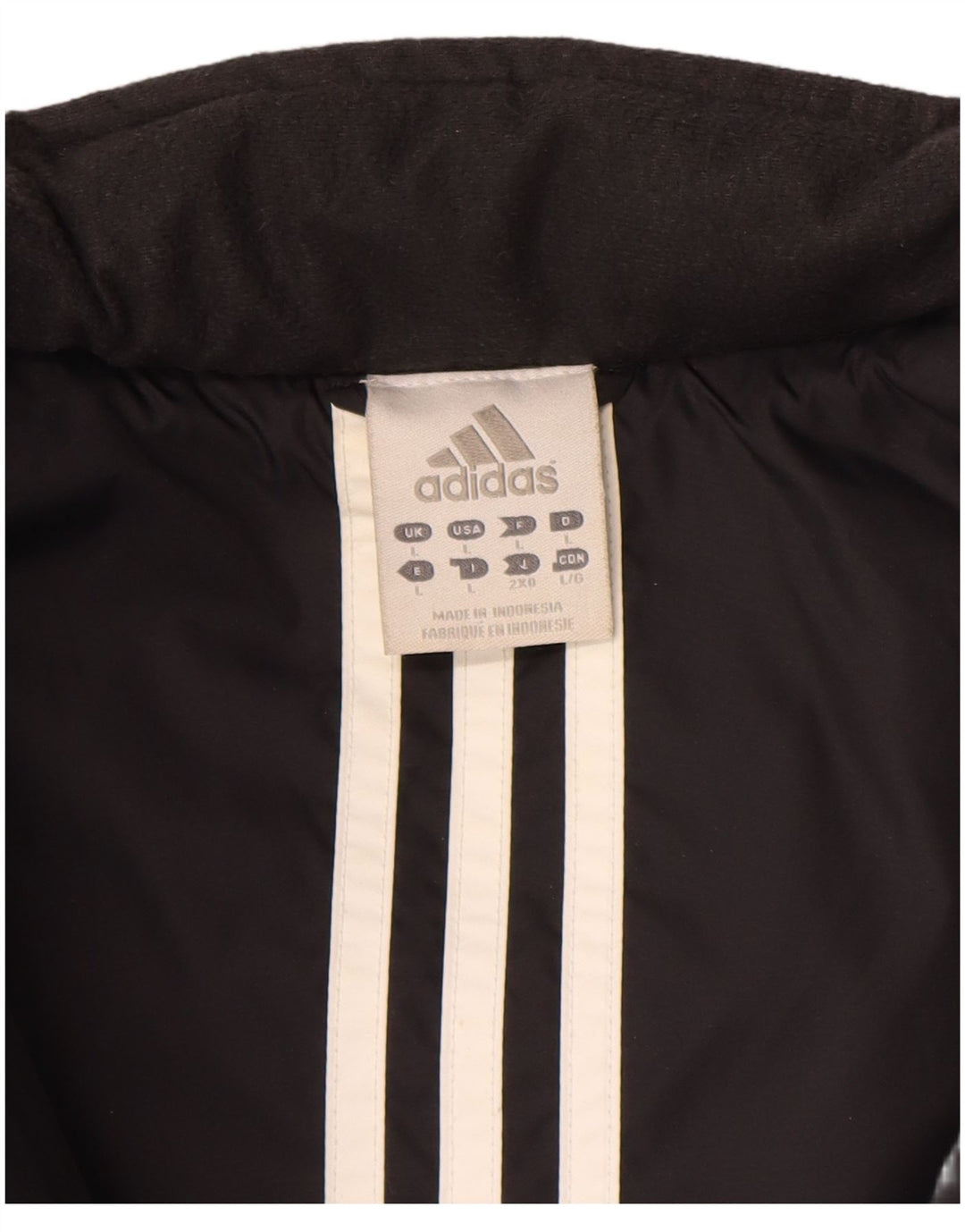 Adidas Chaqueta acolchada para hombre UK 40 Large Negro Colorblock Poliéster