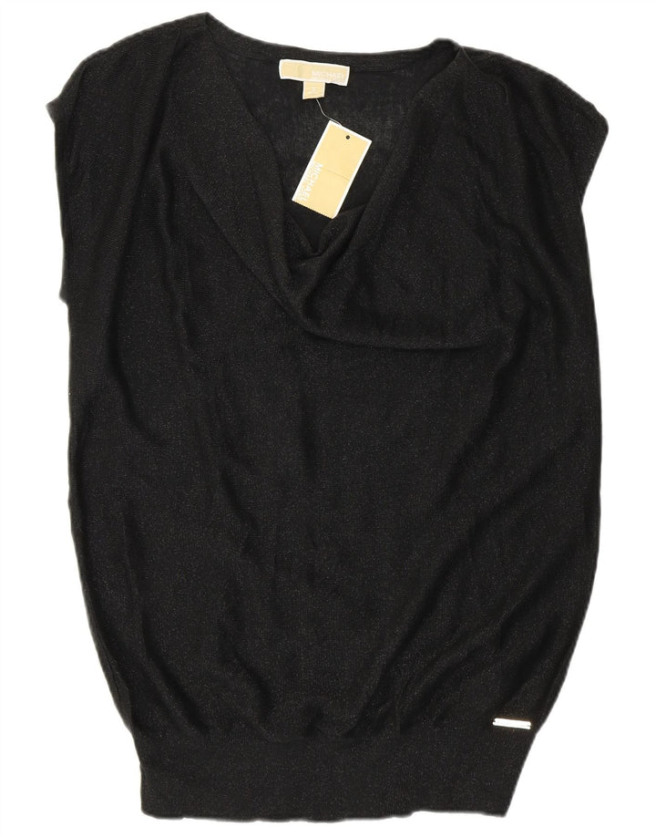 Michael Kors Blusa sin mangas para mujer Top Reino Unido 10 Pequeño Algodón negro