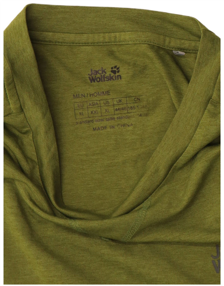 Jack Wolfskin Camiseta Hombre Manga Larga UK 44/46 XL Caqui Poliéster