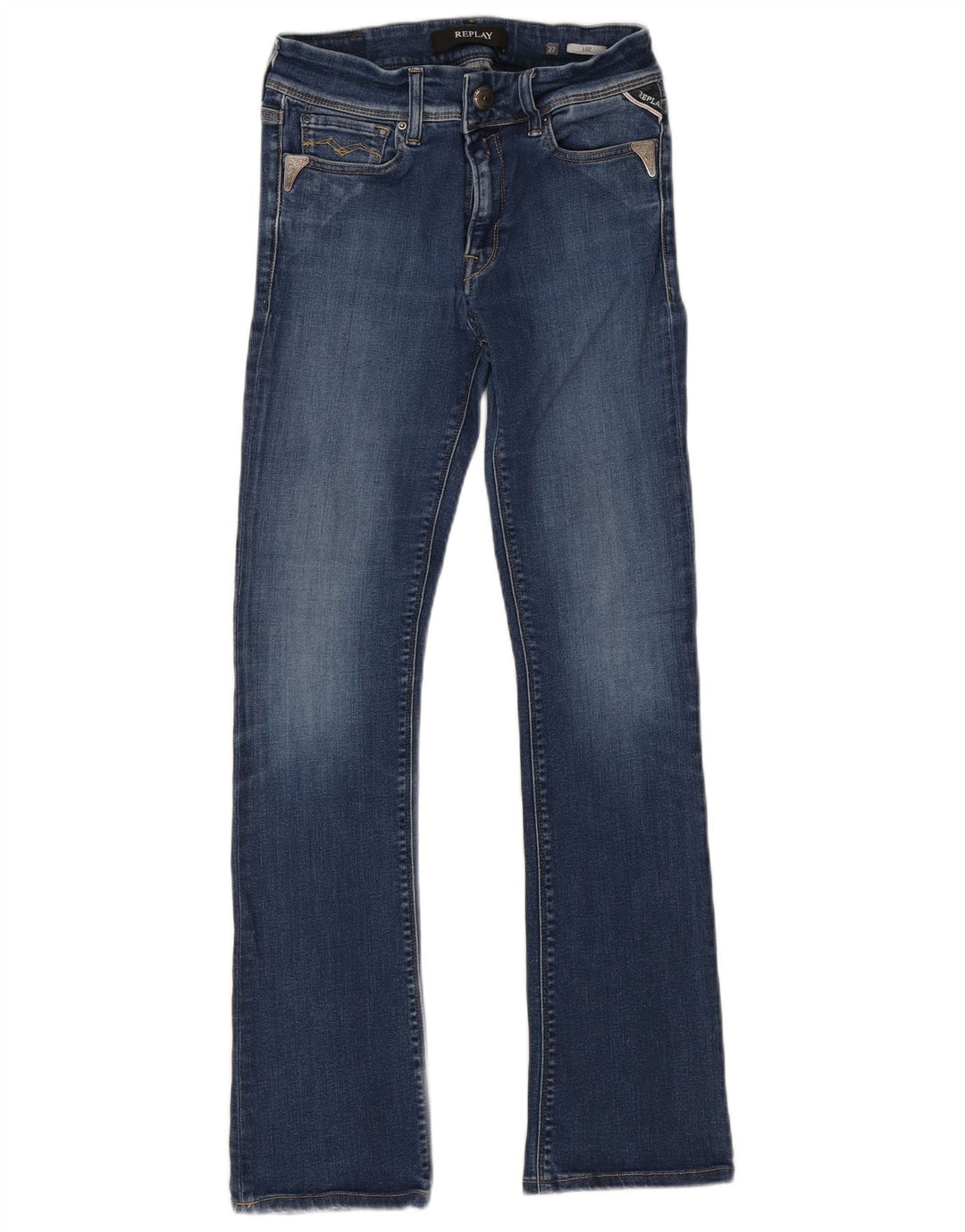 Vaqueros Replay Mujer Luz Bootcut W27 L29 Algodón Azul