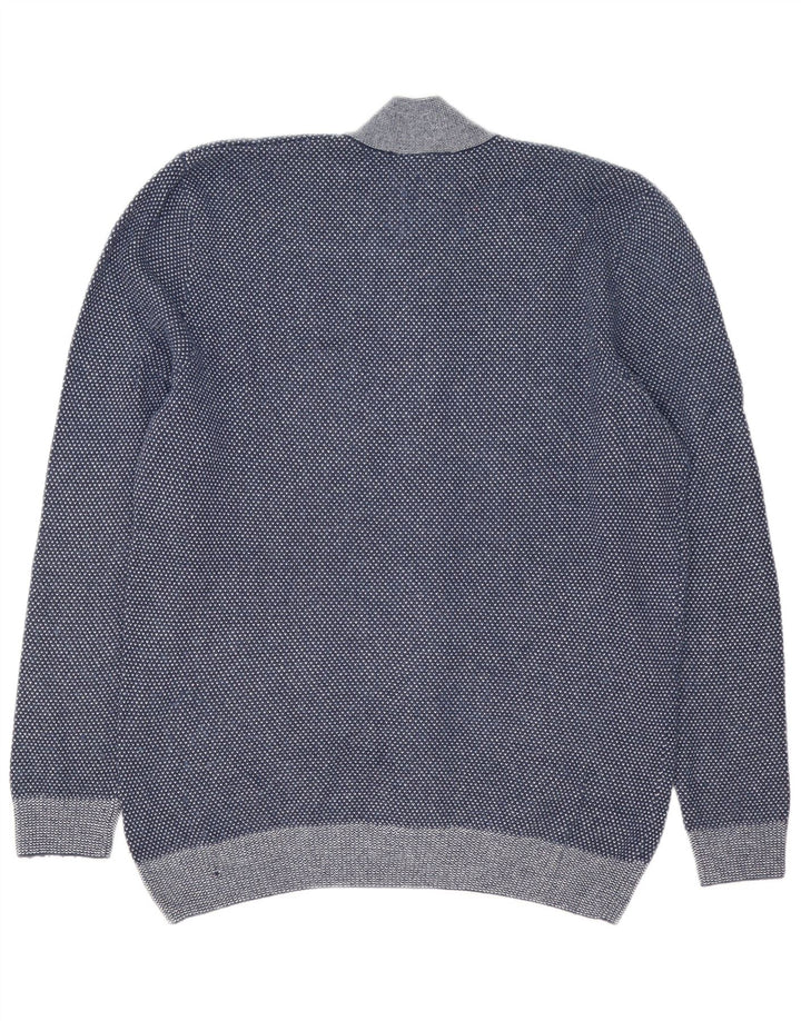 Lacoste Cárdigan para hombre talla 5 grande azul marino moteado