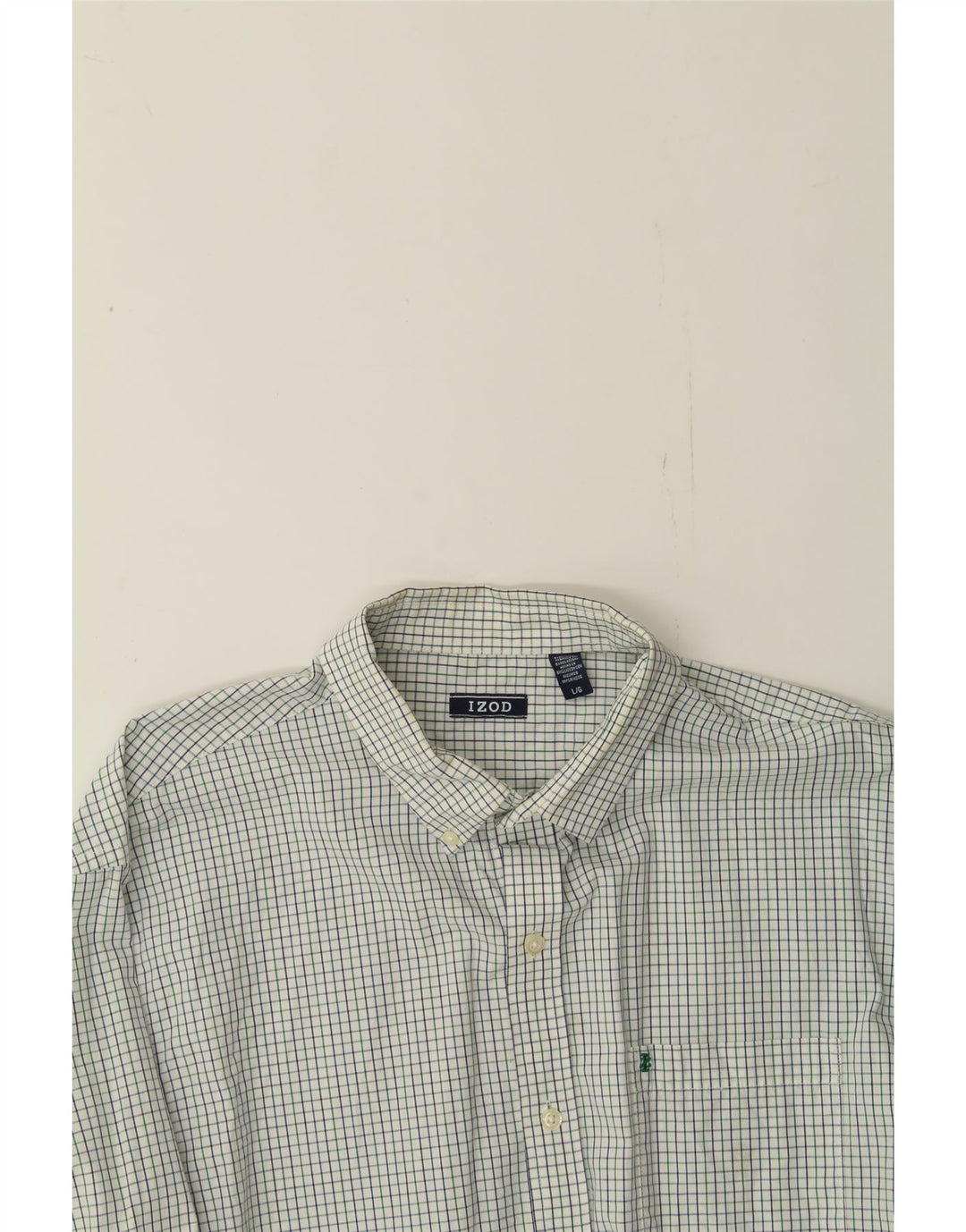 IZOD Mens Shirt Large White Check Cotton Vintage Izod and Second-Hand Izod from Messina Hembry 