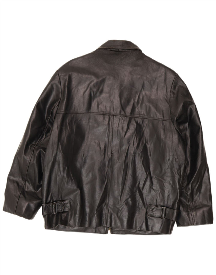 Vintage hombres chaqueta de cuero Reino Unido 36 pequeño cuero negro