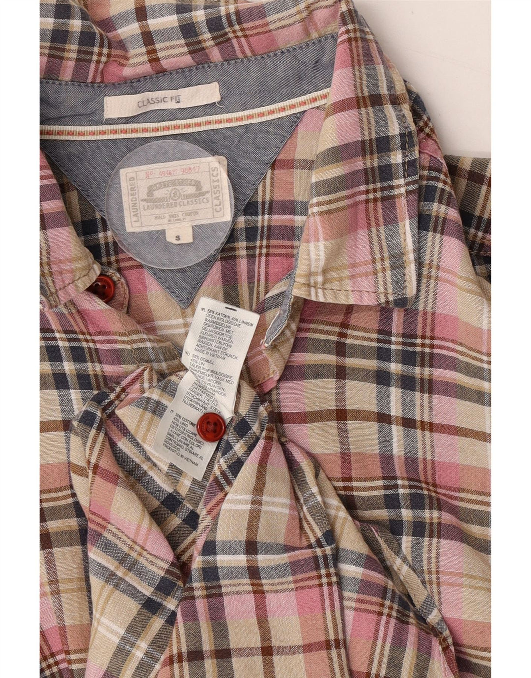 Camisa de corte clásico de manga corta para hombre de White Stuff, cuadros pequeños multicolores
