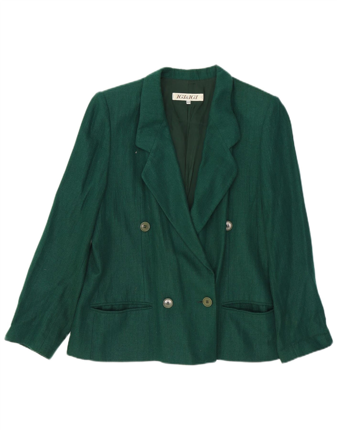 Igi & Igi Chaqueta Blazer De Doble Botonadura Para Mujer IT 42 Verde Medio
