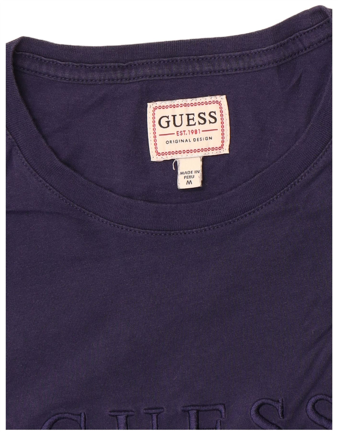 Guess Camiseta Gráfica Para Hombre Top Medium Azul Marino