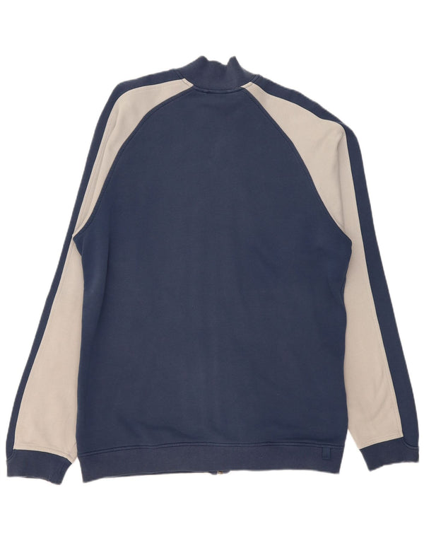 Adidas Hombre Gráfico Chándal Top Chaqueta Grande Azul Marino Colorblock Algodón