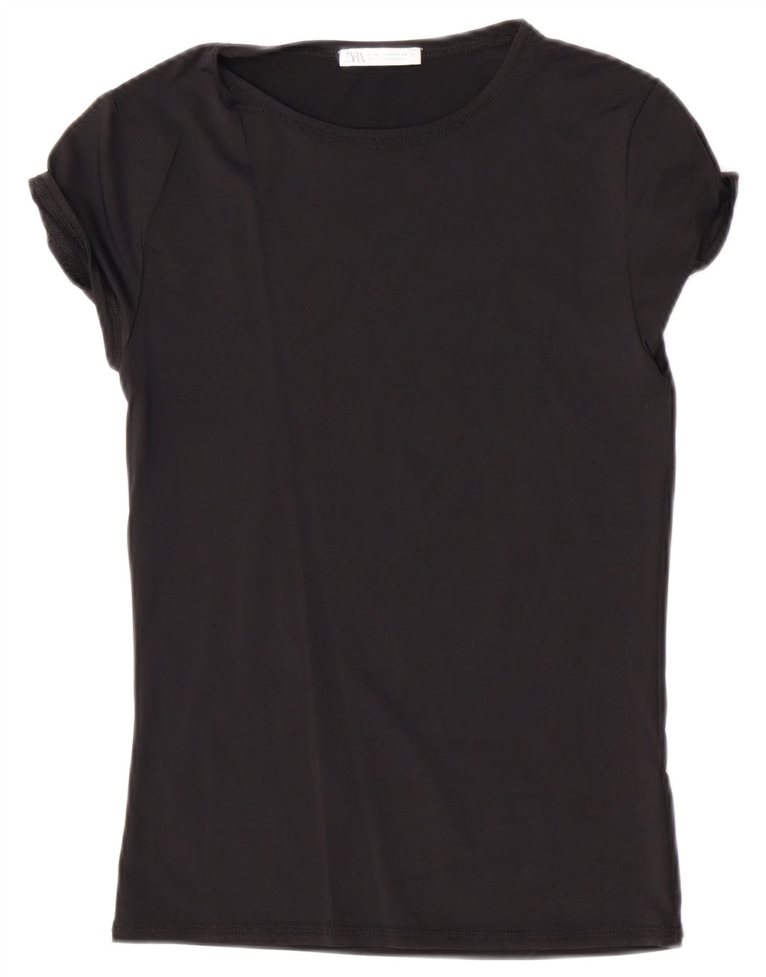 Zara Mujer Camiseta Top Reino Unido 12 Mediano Negro