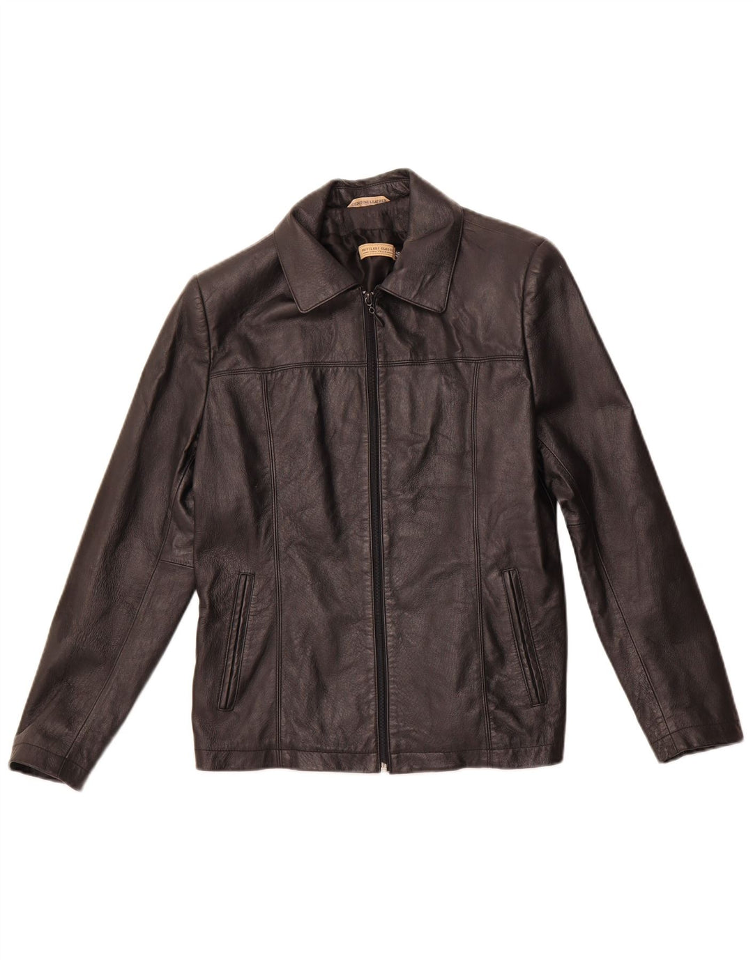 PRIVILEGI Chaqueta de cuero para mujer IT 46 Grande Cuero negro
