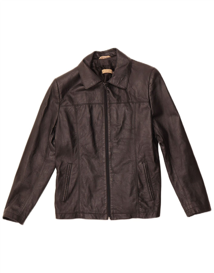 PRIVILEGI Chaqueta de cuero para mujer IT 46 Grande Cuero negro