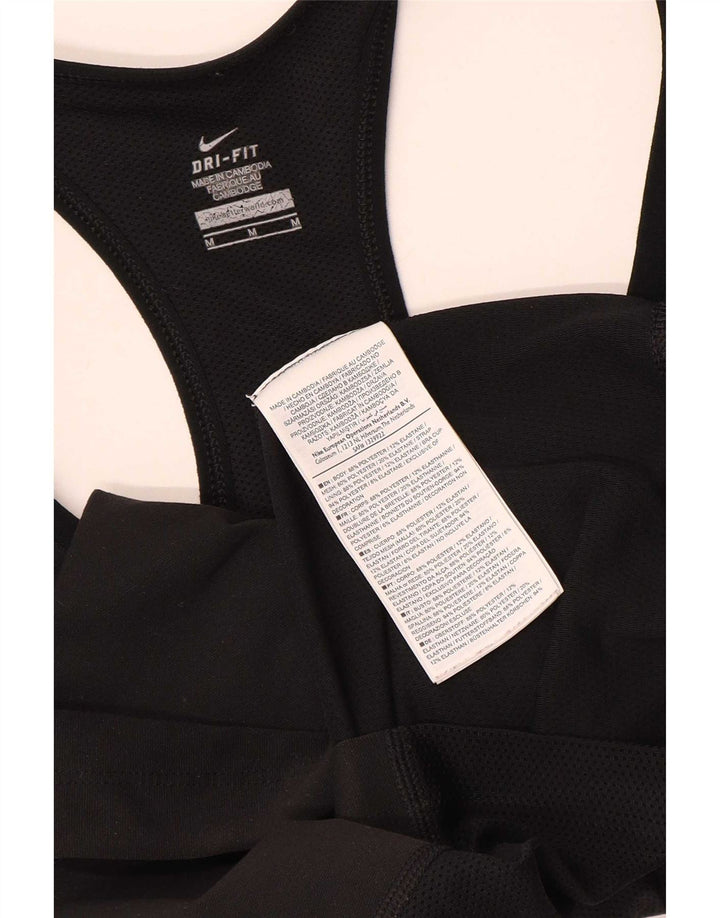 Nike Dri Fit Graphic Vest Top para mujer UK 12 Mediano Negro Poliéster