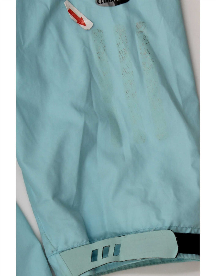 Adidas Chaqueta impermeable con capucha a prueba de clima para mujer Reino Unido 16 Poliéster azul grande