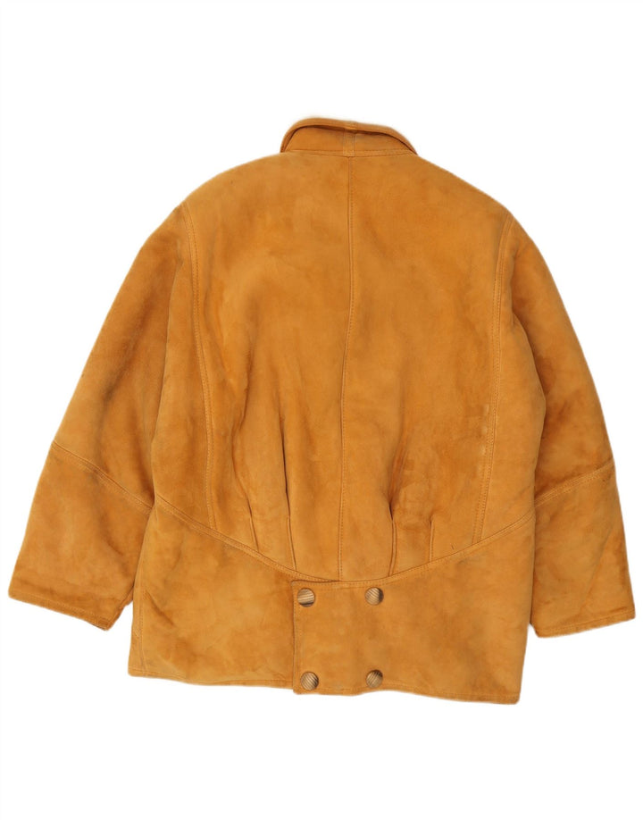 Vintage mujer shearling chaqueta IT 46 grande marrón shearling