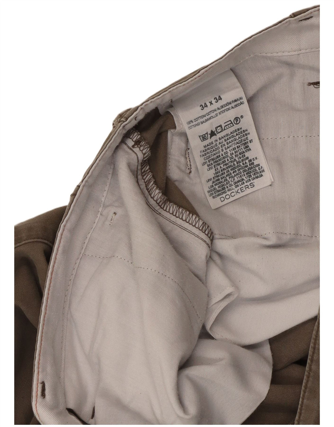 Dockers Pantalón chino recto para hombre W34 L34 Algodón gris