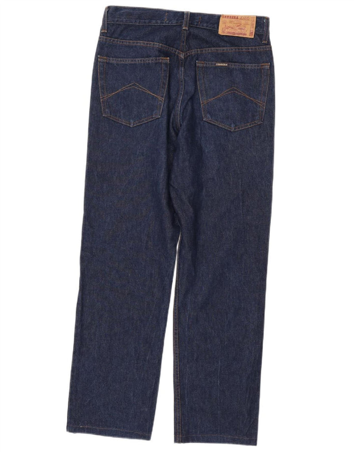 CARRERA Mens 702 Jeans Rectos IT 50 Grande W34 L30 Azul Marino Algodón