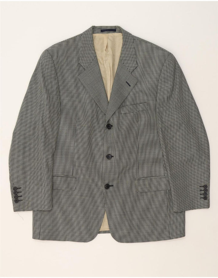 DOUGLAS Mens 3 Button Blazer Jacket IT 52 XL Green Check Wool Vintage Douglas and Second-Hand Douglas from Messina Hembry 