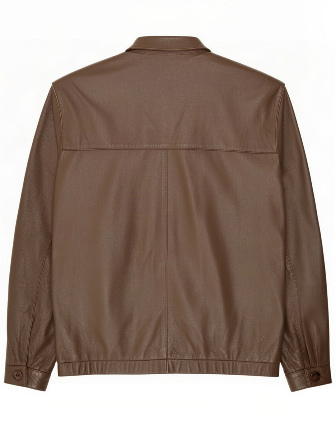Chaqueta bomber de cuero vintage para hombre IT 50 Marrón grande
